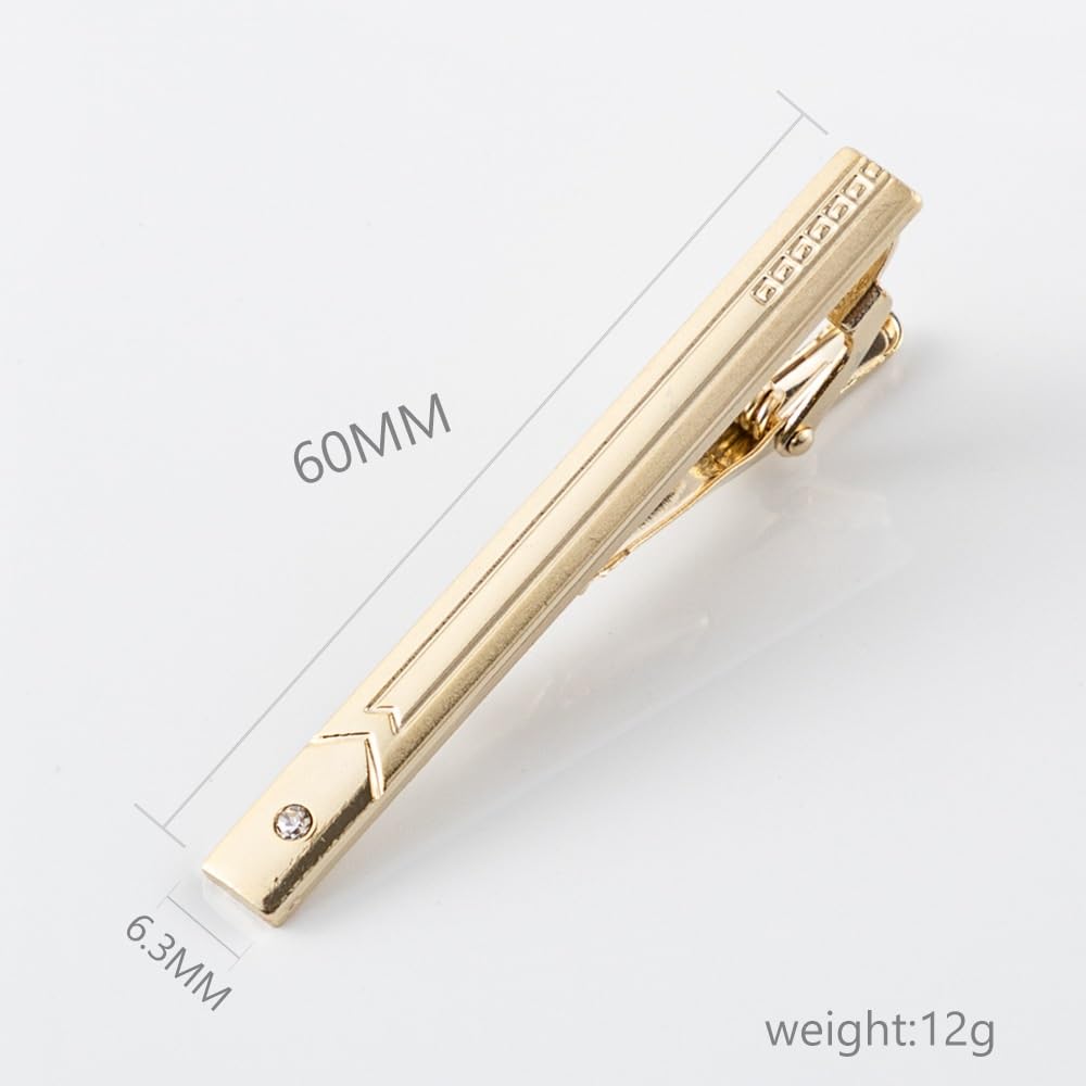 Fermacravatta da Uomo Formale in Ferro sabbiato Placcato Oro (D Grigio Chiaro)