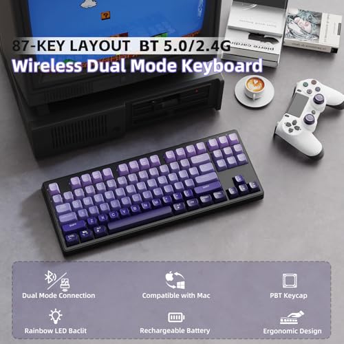 Teclado Gamer M87 75% Inalámbrico Bluetooth 2.4GHz miniatura 2
