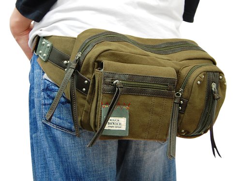 DEVICE マディソン 2P ヒップバッグ -カーキ