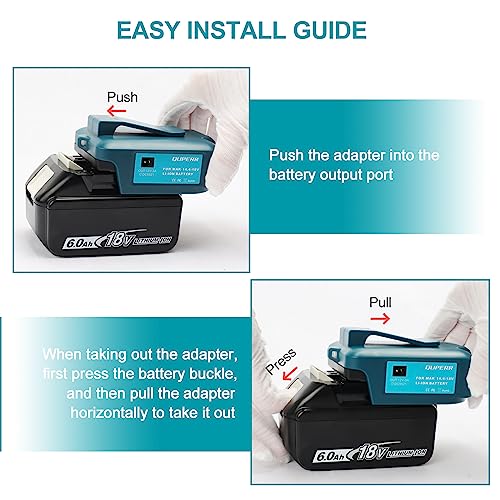 QUPERR - Adp05 Power Source Battery Adapter Arbeitslichtkonverter für Makita 14,4 V & 18 V Akku mit einem...