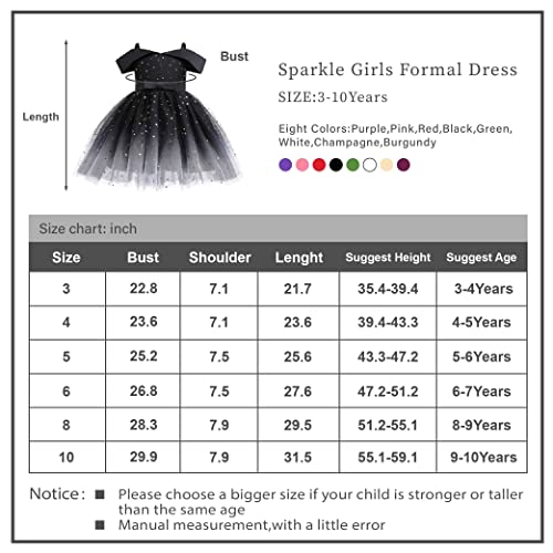 Cichic Girls' Special Occasion Dresses For Birthday Party Pageant Funeral Photoshoot Ball Gowns Black 5-6Years thumb #2