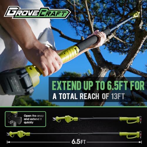 Grovecraft 20V 2-In-1 Brushless Pole Pruning Shear, Battery Powered Cordless Electric Pruning thumb #2