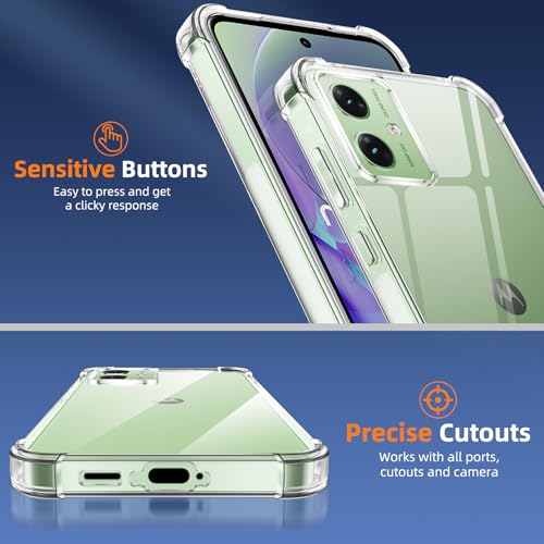 Image of Bumper Back Cover Case Transparent for Motorola Moto G54 5G /G64 5G | Four Corners Protection | Camera Protection | Soft Silicone Rubber Gel Material
