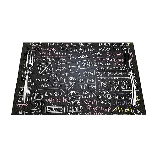 Set de table formule mathématique PVC antidérapant rustique - 8