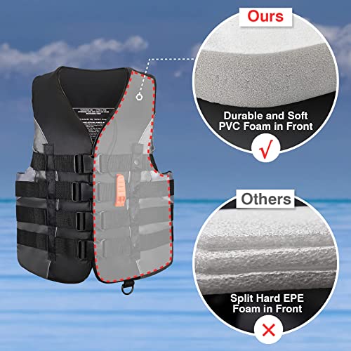 Image of Leader Accessories Adult Universal USCG Approved Life Jacket Vest Boat Vest
