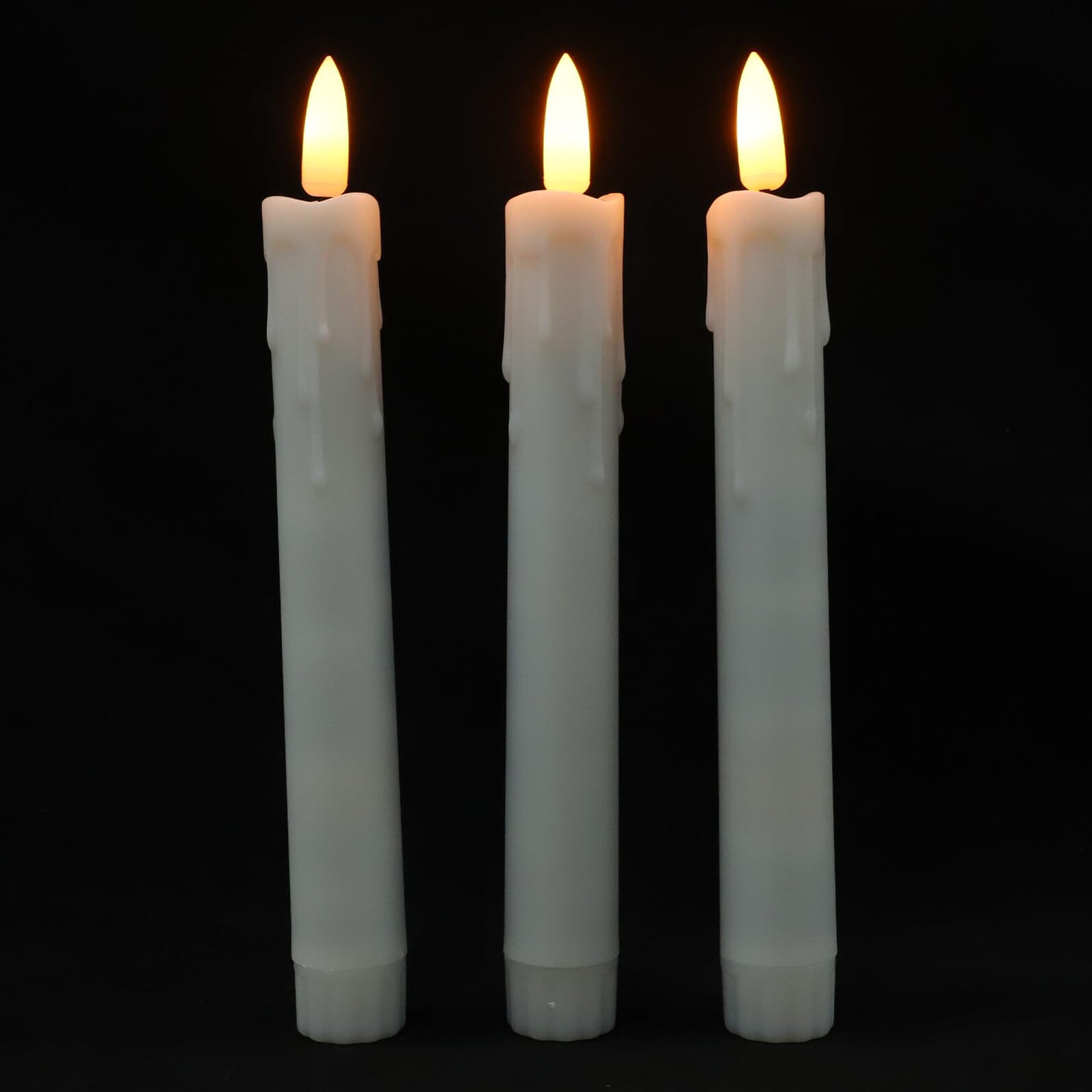 6 Velas Cónicas LED sin Llama de Plástico con Mando para Ambiente Navideño