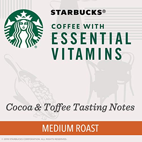 Image of Starbucks Medium Roast K-Cup Coffee Pods with Essential B Vitamins - for Keurig Brewers - 4 boxes (48 pods total)