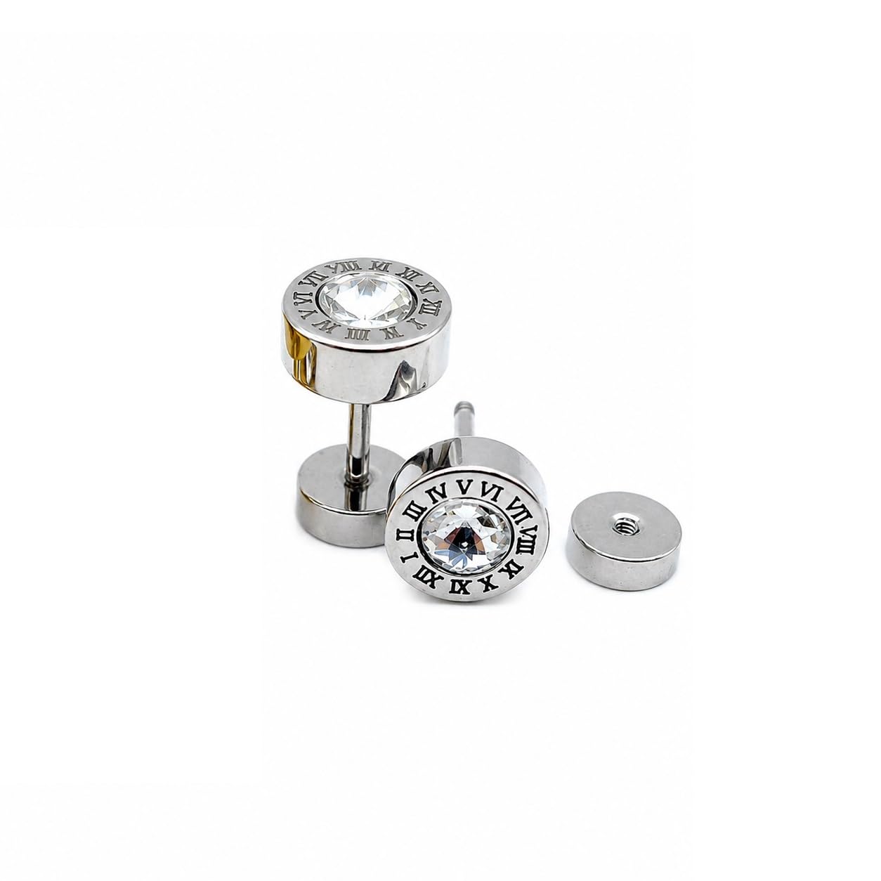 Silver Plated Crystal Anti-Tarnish Stud Earrings Designer Zirconia Crystal Stud-picture-14
