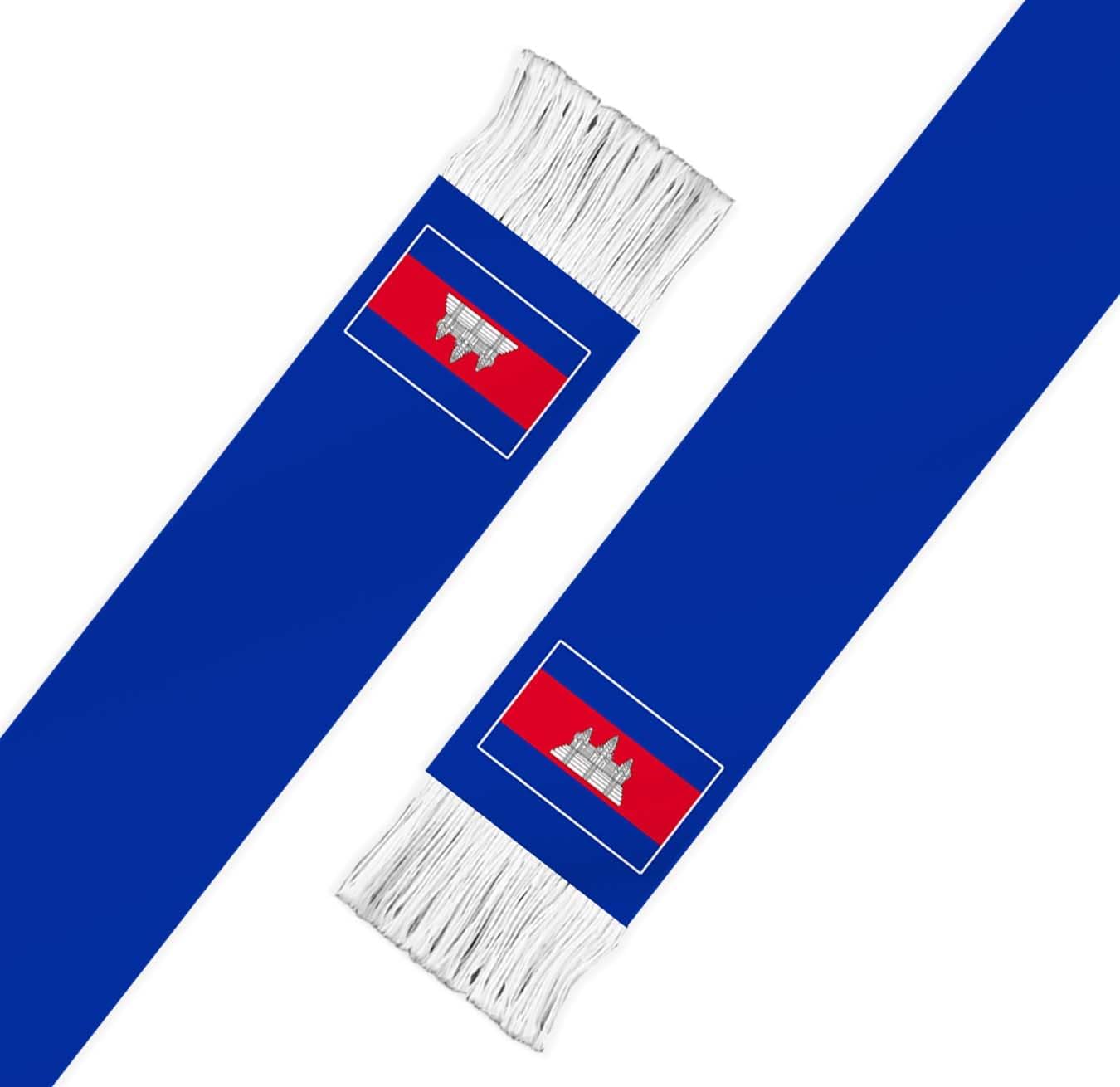 Cambodia Flag Scarf,60inch Cambodian Banner Sports Fan Scarves,18×150cm Novel Souvenir For Team Game Party Parade