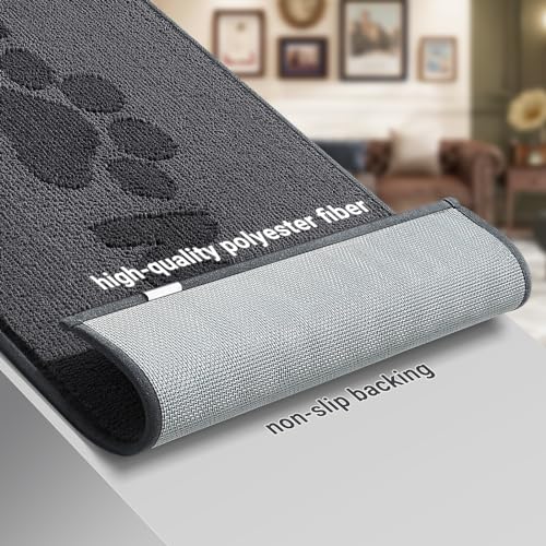 Paillasson d'interieur antiderapant et absorbant gris - 3