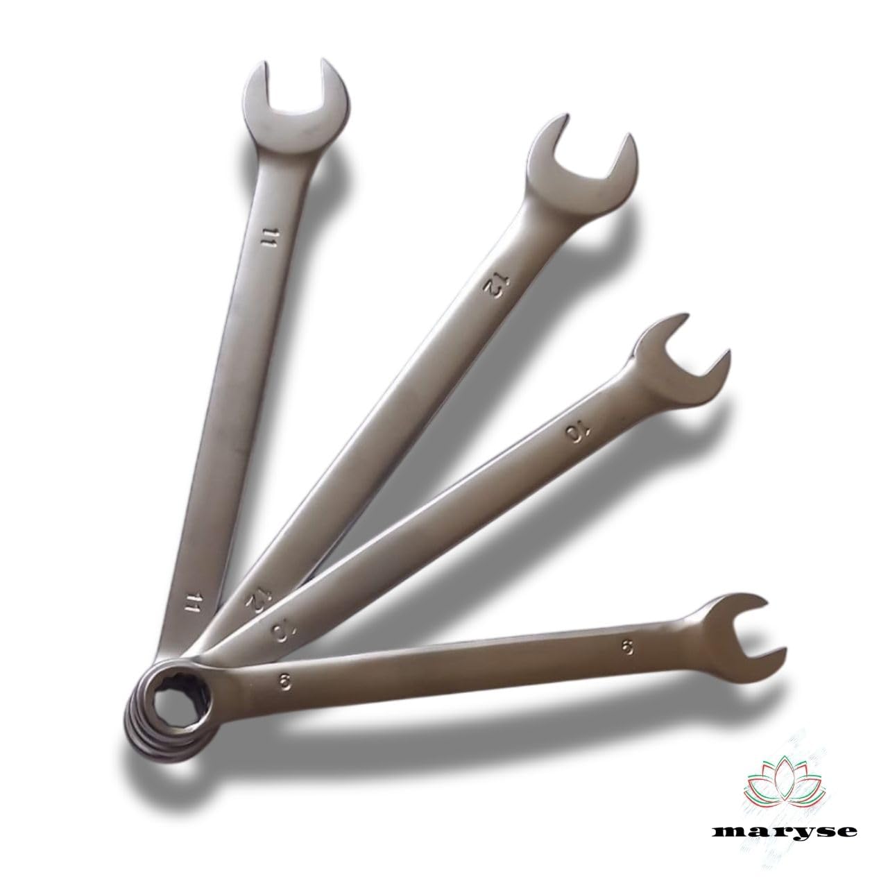 maryse Set 26 Chiavi Combinate Fisse e a Stella (Anello) - Misure 6-32mm con Comodo Astuccio in Panno - Acciaio Cromo Vanadio - Kit Professionale Completo per Meccanica, Auto, Moto, Bricolage