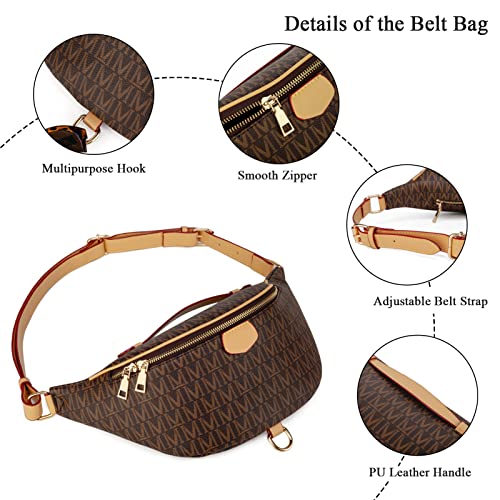 Casual-Travel-Daypack-for-Women-Sling-Chest-Backpack-Fashion-Waist-Belt-Pack-Bags-Crossbody-Pouch-Money-Shoulder-Purse-Deep-Brown