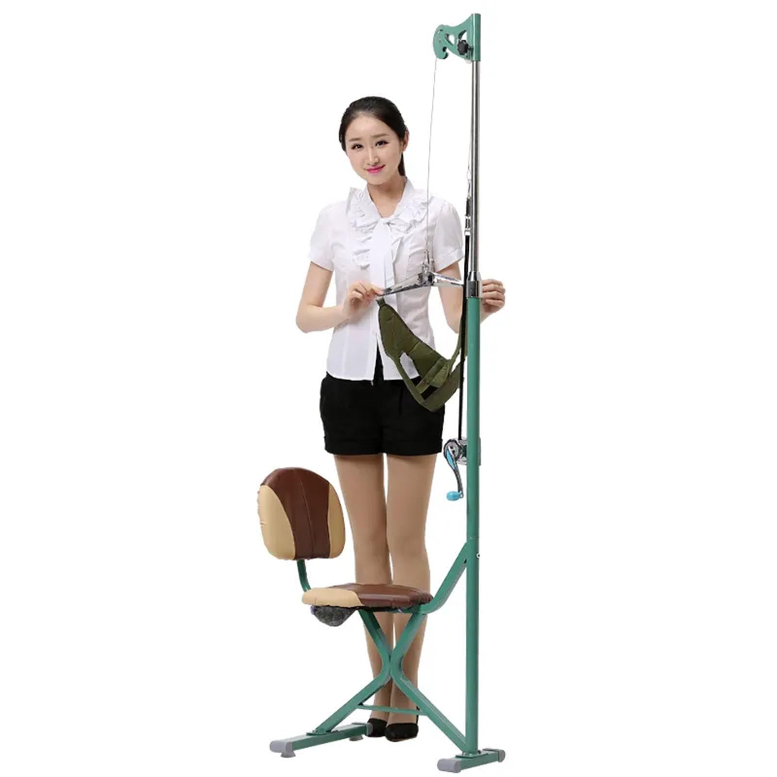 XQZMZSCP Adjustable Cervical Traction Chair, Neck Cervical Traction Device, Neck Traction Stretcher for Physical Therapy, Improve Posture