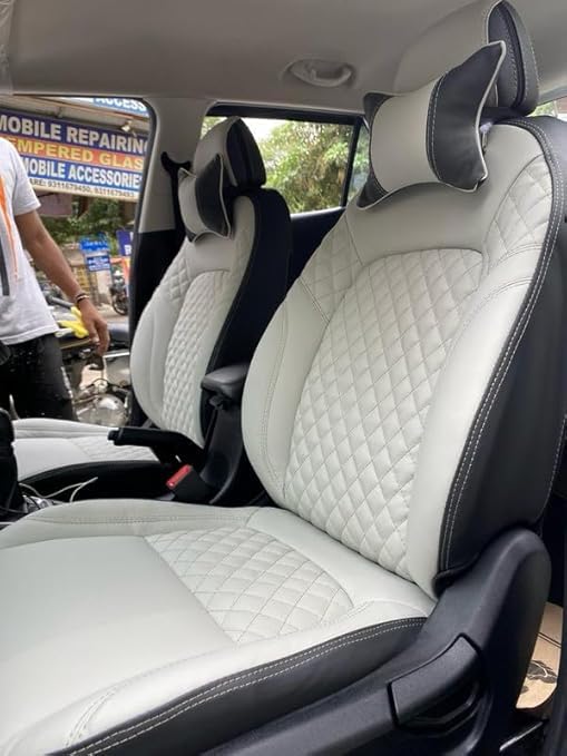 Image of PU Leather Premium Series Igreyy-Black Car Seat Cover Compatible with Kia Sonet(Back Seat with Armrest)