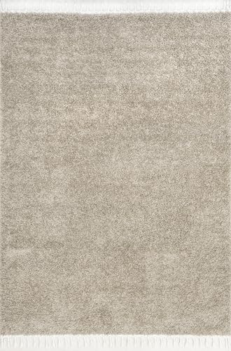 Tapete nuLOOM Neva Modern Tasseled Shag 213x244 cm Beige miniatura 3