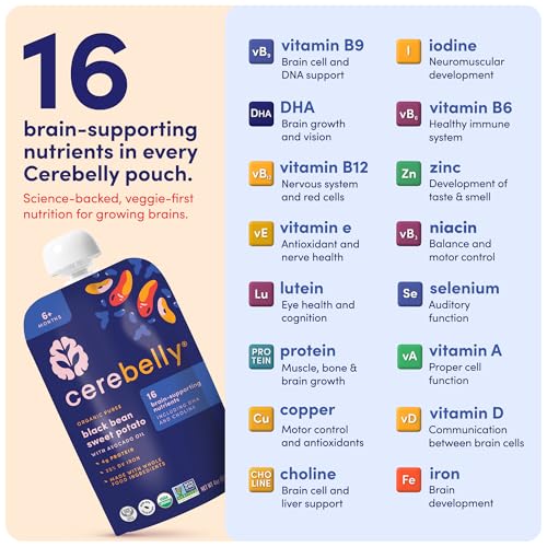 Image of Cerebelly Organic Baby Food Pouches, Black Bean Sweet Potato, 4oz, 12ct