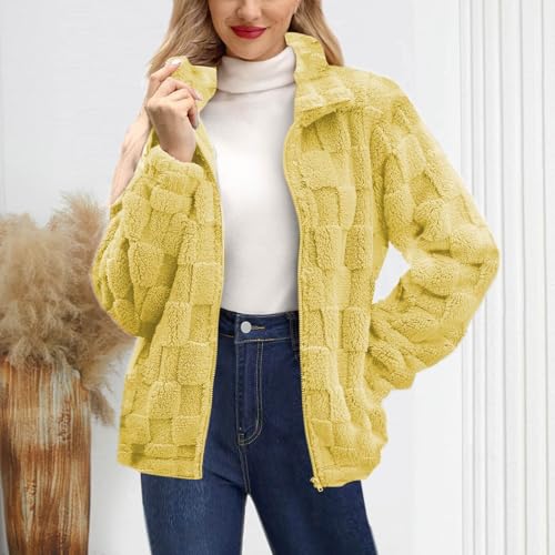 Womens Loose Fit Neck Jacket Outfits for Women Long Sleeve Thermal Fuzzy Basic Fall Winter Coats 2025 Fashion Y2K2