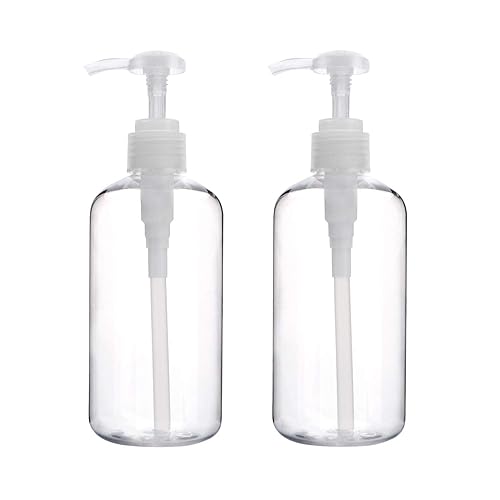 Yebeauty - Dispensador de bomba de champú, botellas de champú con bomba de 10 onzas, de plástico vacío transparente, recargable, dispensador de