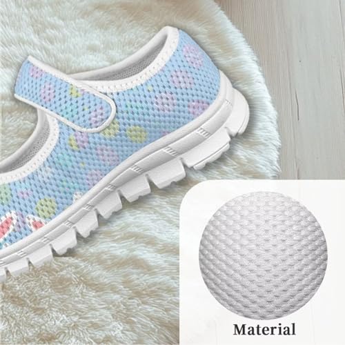 Girls Casual Shoes with Strap,Printed Sneaker for Toddlers Kids,Comfort Anti-Slip Walking Shoes for Indoor Outdoor 6
