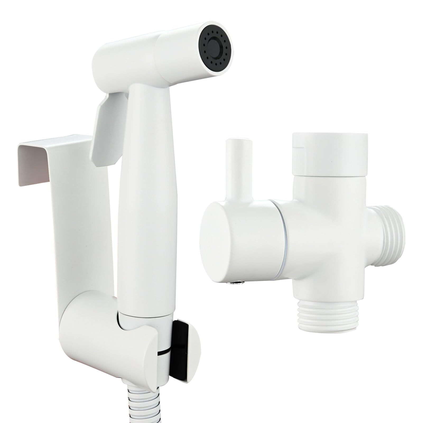 Tecmolog Toilet Bidet Spray Set Stainless Steel Handheld Bidet Sprayer for Toilet with Shower Hose 1.5m, White, WS024WF3 โ image 1