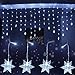 Klighten 3.5M LED Lichterkette Vorhang Leuchtvorhang Mit 8 Modi 96 LED Lichtervorhang Romantisch Licht Schnur String Fairy Lights für Weihnachts- und Winter- Dekoration Kaltweiß