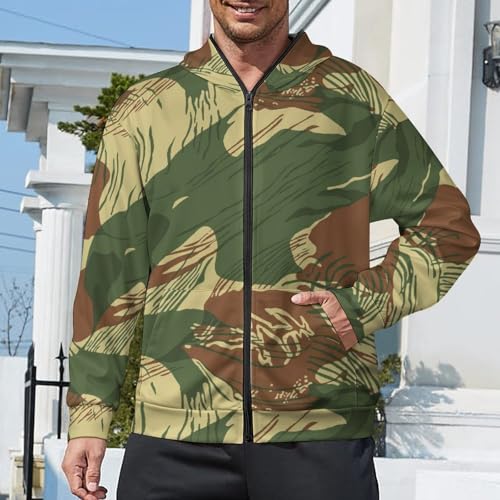 Rhodesian Camouflage Men's Full-Zip Hoodie Long Sleeve Classic Fashion Sweatshirts Casual2