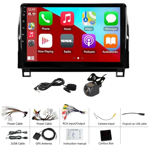 Image of 4+64G Double Din Radio for Toyota Tundra 2007-2013, 4 Core 10.1 Inch Android 14 Touch Screen Car Stereo for Sequoia 2008-2018 with Wireless Carplay Android Bluetooth GPS Backup Camera WiFi DSP SWC FM