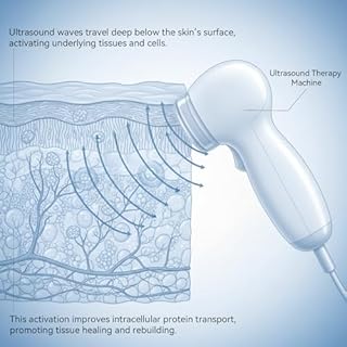 Ultrasound Therapy Machine for Muscular Pain Relief – Handheld Muscle Stimulator Kit – Portable Ultrasound Device for Back Pain Relief & Accelerated Healing