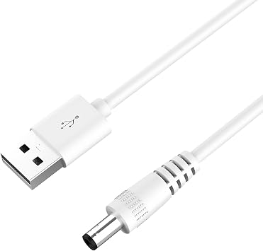 DEIOVWXS Lighted Makeup Mirror Replacement Charging Cable, DC 5.5 * 2.1 mm Switching Connector Charging Cord, 1A, 3.2ft Only for Model MM-M Mirror