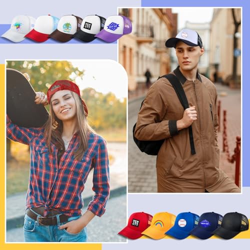 Image of 40 Pack Sublimation Blank Trucker Hat Bulk Wholesale Mesh Baseball Cap for Women Men DIY Hat Bar Party