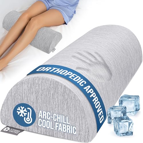 5 STARS UNITED Knee Pillow for Back Sleeping – Cooling Cover - Memory Foam Cushion for Sciatica...