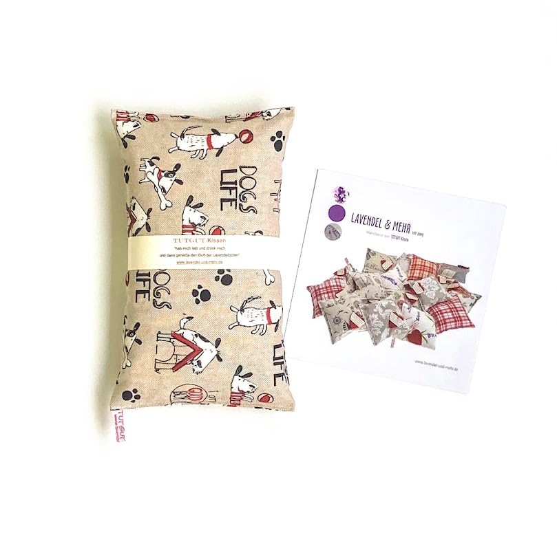 Lavendelkissen - 23 x 14 cm, voller Lavendelblüten aus Frankreich und Spelz vom Biodinkel (Witzige Hunde)