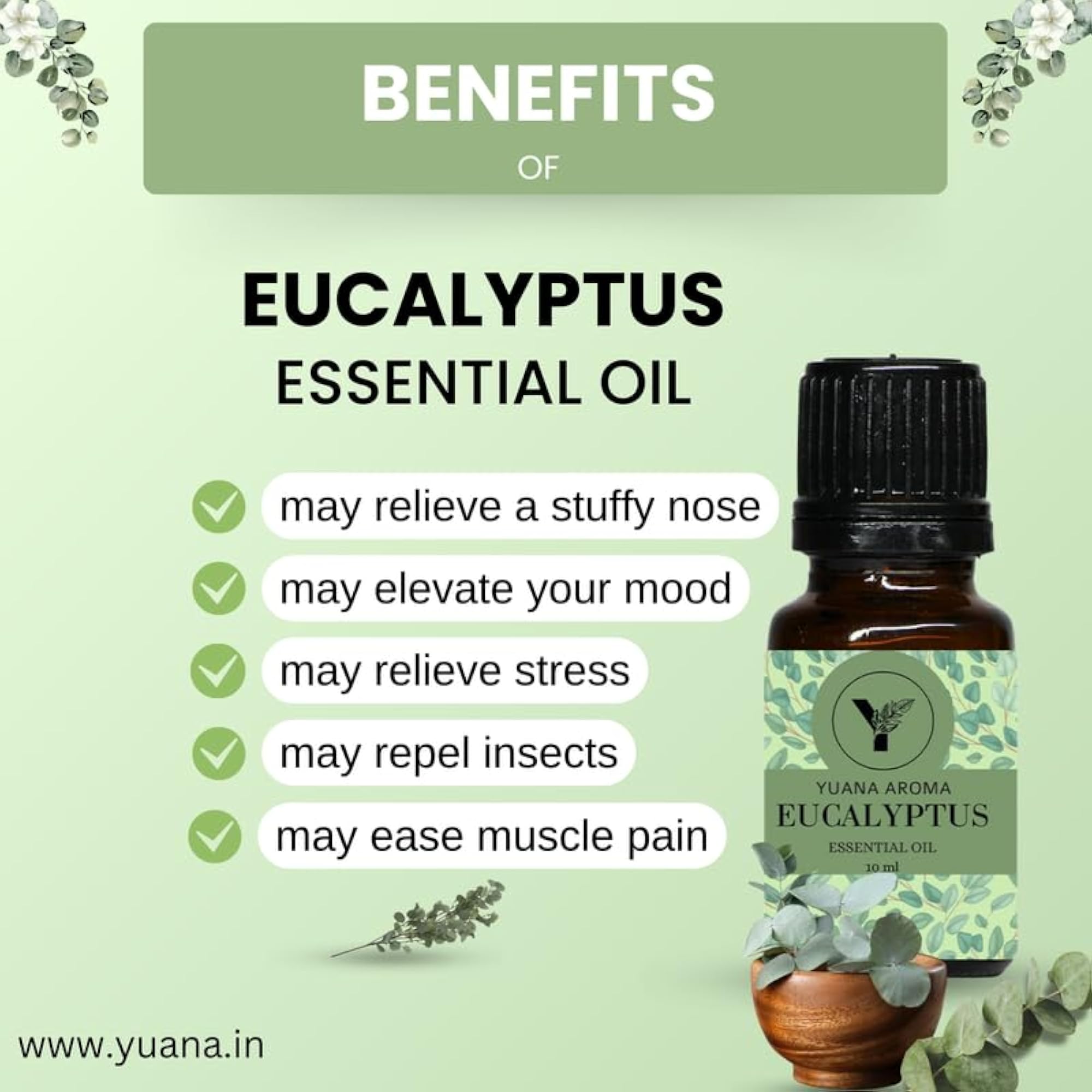 YUANA AROMA EUCALYPTUS ESSENTIAL NILGIRI 10 ml