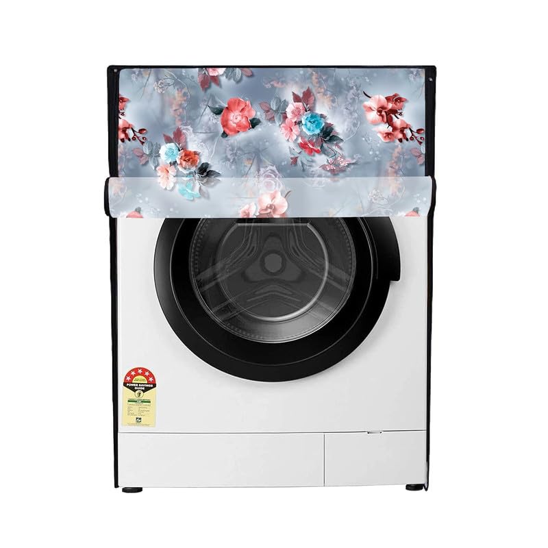 Image of PVC Fully Automatic Front Load Washing Machine Cover Compatible For IFB 7 Kg, 7.5 Kg, 8 Kg, 8.5 Kg, 9 Kg Dimension 62 D X 64 W X 86 H Centimeters, Grey.