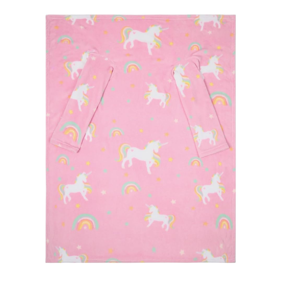 OHS Kids Wearable Blankets with Sleeves, Ultra Soft Comfy TV Blanket for Relaxing Gaming -...