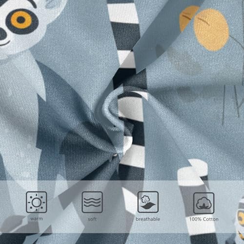 KLL Lemurs Madagascar on Blue Pattern Toddler Boys' Cotton Briefs Cute Undies3