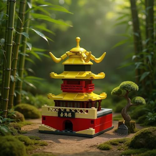 Image of SKY LINE OCEAN || Ocean Chinese Architecture Series || Yueyang Tower Building Block Set || 119 Pcs || Compatible with Major Brick Brands || (6 Months Manufacturing Warranty)