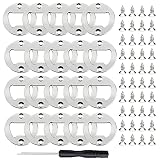 Bottle Opener Insert - 20 Sets Stainless Steel Bottle Opener Inserts Kit with Screws Screwdriver for