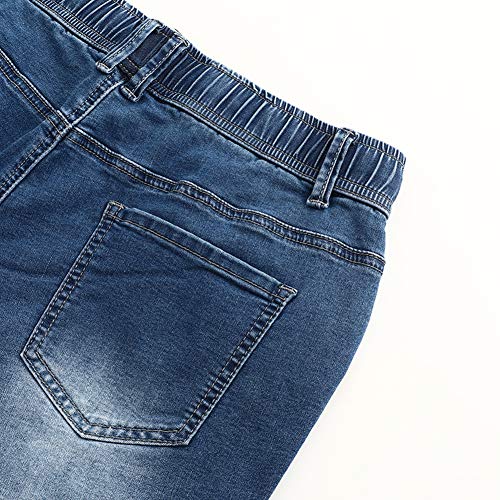 Thunder Star Women Mid Rise Ripped Stretchy Jeans Shorts Frayed Raw Hem Casual Denim Shorts Drawstring Closure M thumb #6