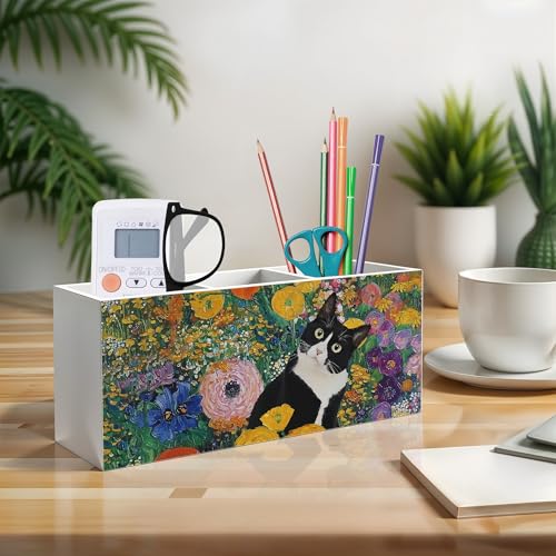 Porte-crayons de bureau 959 organiseur de table compact en bois