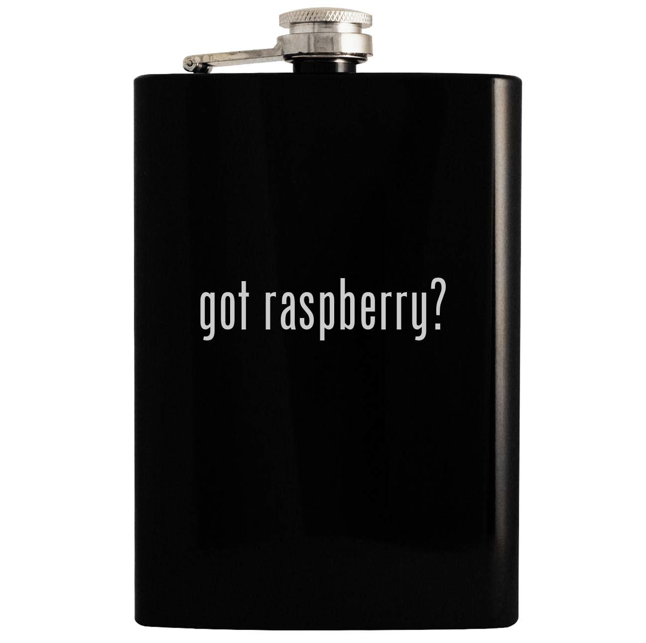 got raspberry? - Black 8oz Hip Drinking Alcohol Flask