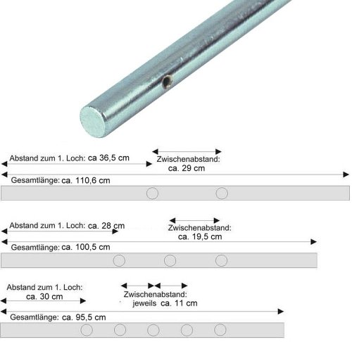 Preisvergleich Produktbild Kickerstange 13mm Voll 5-Loch