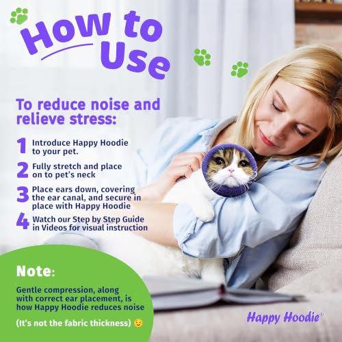 Image of Happy Hoodie The Original Dog & Cat Calming Band for Noise & Anxiety Relief | 2008 US brand. Compression fabric, soft & stretchy, reduces noise & eases stress during storms, fireworks, grooming and more!