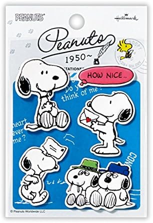 Amazon 日本ホールマーク シール スヌーピー ぷくぷく青 兄弟 734 640 シール ステッカー おもちゃ