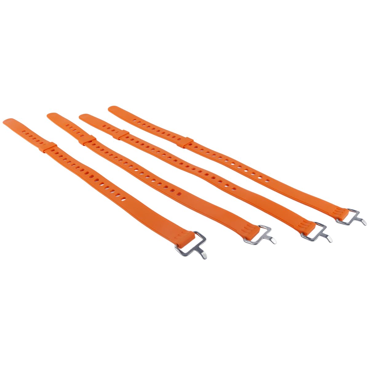 Lot de 4 sangles réglables pour raquettes à neige, snowboard, randonnée (orange)