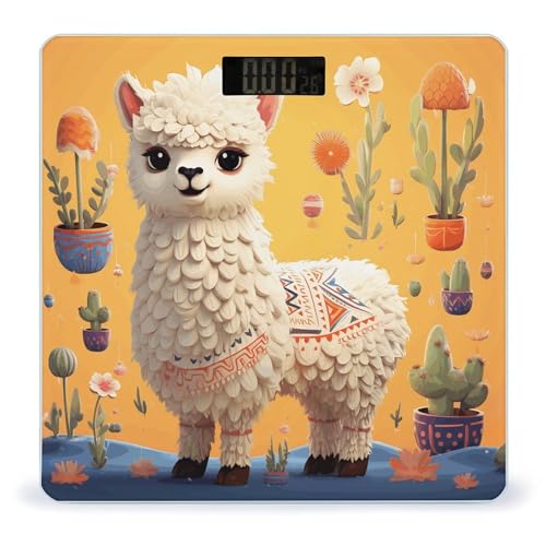 Báscula Digital de Vidrio Templado Cartoon Alpaca 400lb miniatura 1
