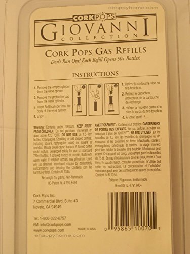 Cork Pops Refill Cartridges 10070, Set of 6
