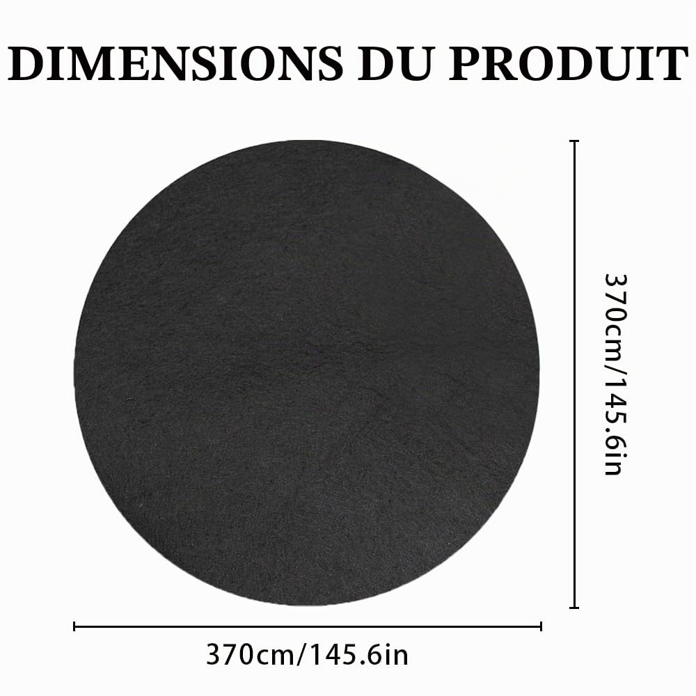 Rond Tapis Piscine Hors Sol, Tapis de Protection de Sol pour Piscines Hors-Sol, Tapis de Revêtement de Sol de Piscine, für Frame Pools, Pool Unterlage Outdoor, Hôtels, Villas(Noire)