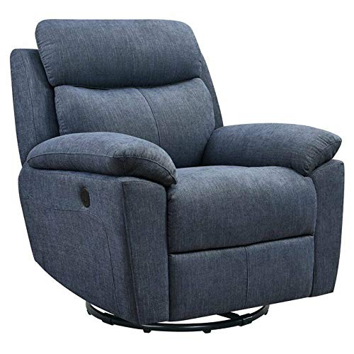 Buy Fabric Glider and Swivel Recliner with USB Port in BlueRocking ChairRocking Chair for