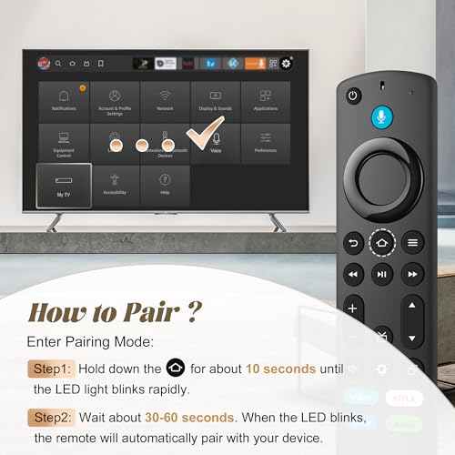 Image of Replacement Voice Remote Fit for All Firestick-Smart TV Remote, Fit for TV Cube /Firestick 4K Max /Stick 4K(1st /2nd Gen), Stick (2nd /3rd Gen) /Lite /HD, Omni Series, Toshiba /Pioneer /TCL Smart TVs